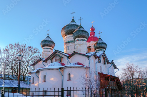 Veliky Novgorod Russia. Church of StTheodore the Stratilates on the Shirkov street, Veliky Novgorod Russia, winter view