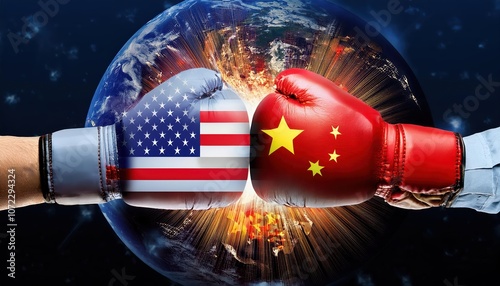 USA vs China Trade War Concept