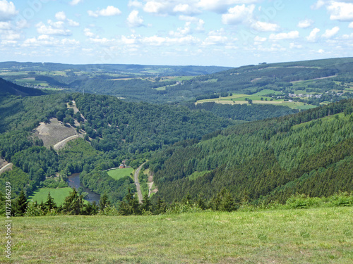 Mountains of the Ardennes from Coo in Belgium 