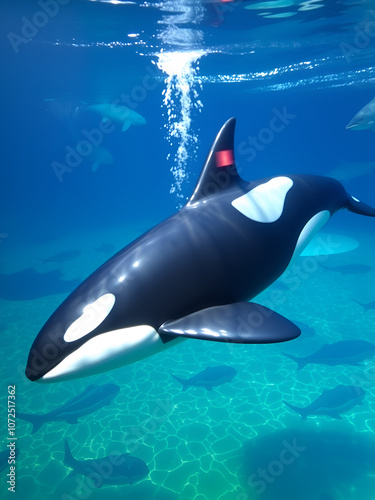 orcinus orca in Loropark Tenerife, orca, or killer whale, is a toothed whale that is the largest member of the oceanic dolphin family. It is the only extant species in the genus Orcinus.