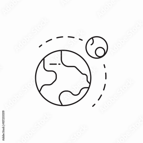 earth moon orbit icon sign vector