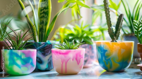 These retro plastic planters pay homage to the 90s with their funky tiedye design sure to bring a sense of nostalgia to your plant collection.