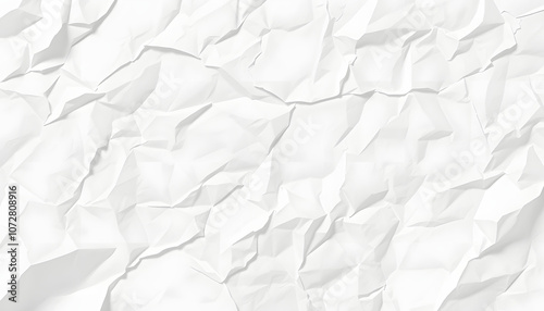 crumpled or folded paper texture with a transparent background isolated with white highlights, png