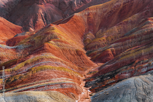 Rainbow hills scenic area of Zhangye National Geopark in Zhangye town, Gansu, China