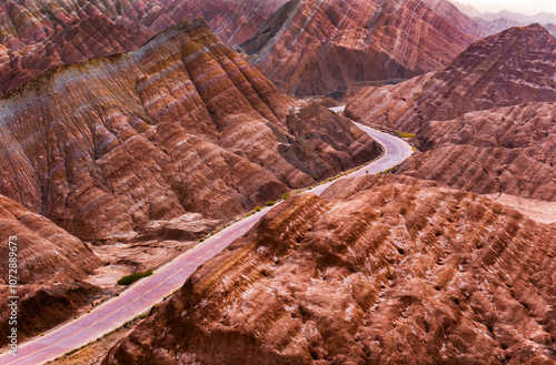 Rainbow hills scenic area of Zhangye National Geopark in Zhangye town, Gansu, China