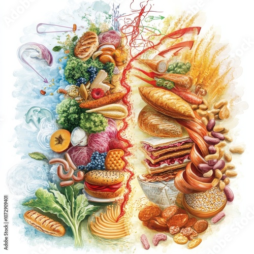 Understanding the relationship between carbohydrate intake and energy expenditure illustrated with metabolic pathways