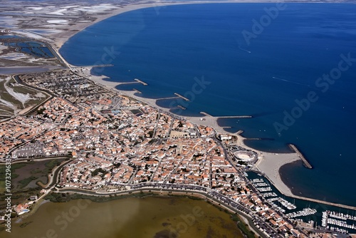 Saintes Maries de la Mer, vue d'avion