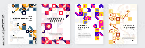 Colorful Geometric Brochure and Report Designs for 2045