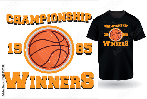 championship winners 1985 with mock up - Fresh colors and minimalist artwork style. Editable and printable design for t-shirts, mugs, graphic tee, sweatshirt, cases, etc.