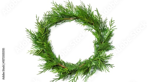 Christmas Wreath Isolated on White Background - a festive and charming visual. The Christmas wreath isolated on the white background creates a simple yet elegant look. It gives the impression of a hol