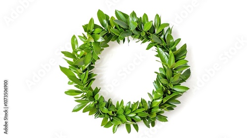 Christmas Wreath Isolated on White Background - a festive and charming visual. The Christmas wreath isolated on the white background creates a simple yet elegant look. It gives the impression of a hol