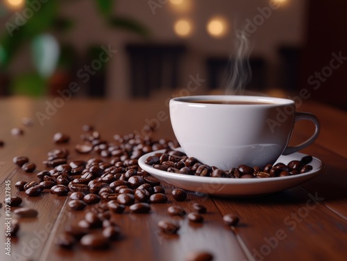 Coffee Beans and Cup