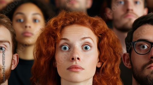 A Diverse Group of Individuals With Varying Expressions During a Public Event, Showcasing Curiosity and Engagement, Captured at an Indoor Venue in the Afternoon