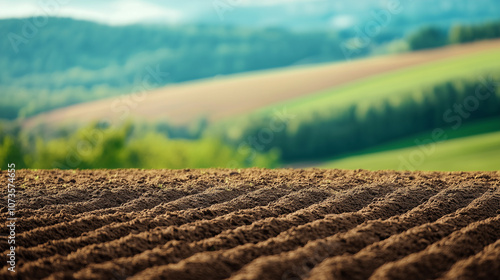 Fertilized soli on a field in the morning