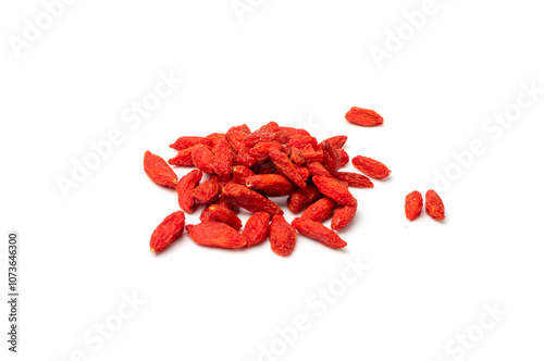 Goji Berry Isolated, Lycium Barbaru, Chinese Wolfberry, Barbary Matrimony Vine Berries, Red Medlar