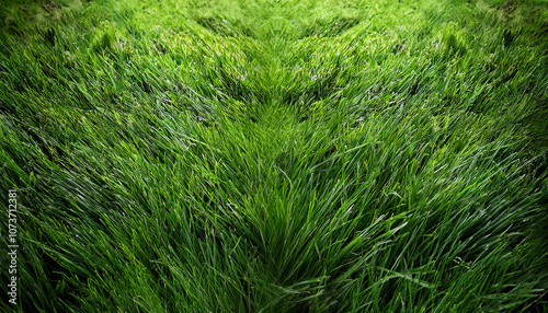 Green grass texture. Field of green grass, a lawn in spring. Background of color grass. Closeup of a freshly mowed lawn, park. Sports turf surface. Backdrop of pasture close up. Nature Wallpaper.