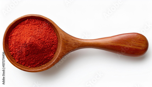 Paprika in the wooden spoon, isolated