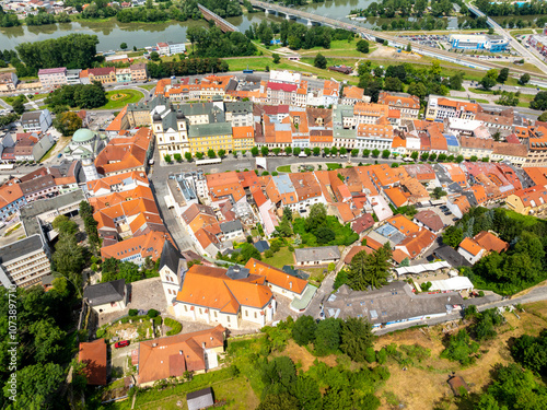 City and Castle in Trenčín, Slovakia - Aerial View of Historic Landscape