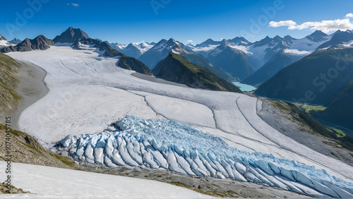 View on the Pers Glacier is a glacier in the Bernina range in the canton of Grisons in the Upper Engadine , Switzerland