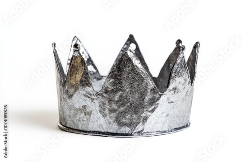 Girls party adornment a gleaming silver crown on white