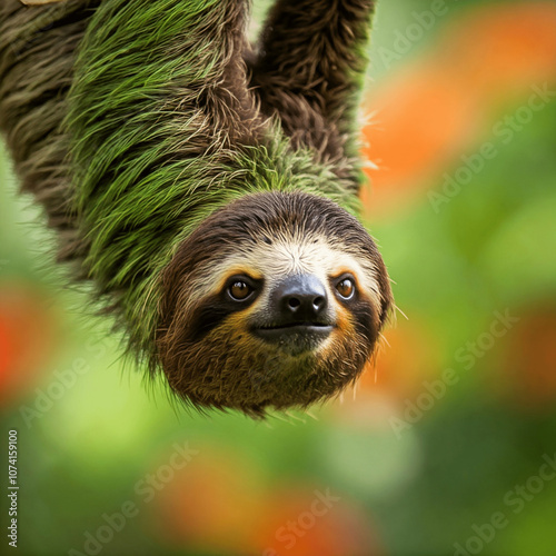 Did you know that sloths are so slow that algae can grow on their fur? 🌿 These green hitchhikers help sloths blend into the trees!