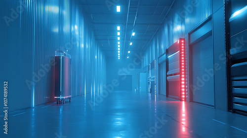 Sensors monitoring temperature inside a storage facility, ensuring the integrity of cold chain logistics 