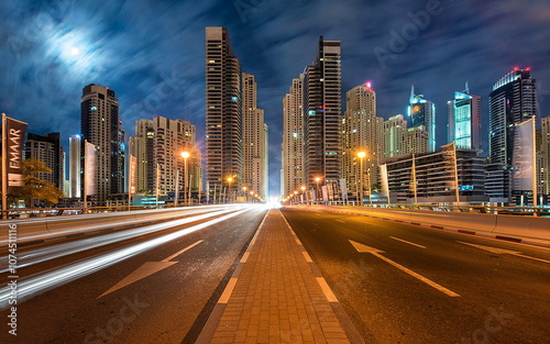 Long exposure photo of beautiful city at night