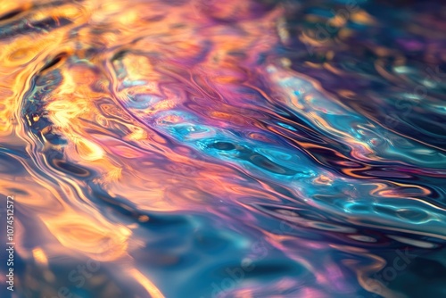 A vibrant and detailed image of a colorful liquid's surface, ideal for uses where a unique texture or pattern is needed