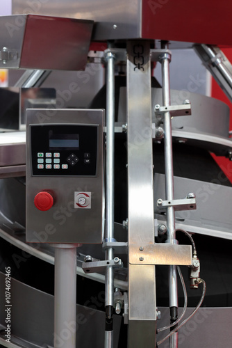 automatic conical dough rounder machine closeup