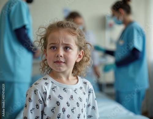 A distrustful girl in the hospital.