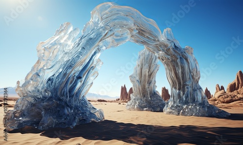 Massive Ice Arch in Desert