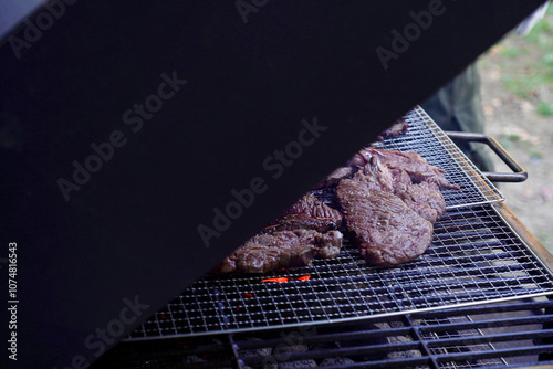 high-quality beef on the grill