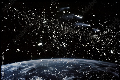 orbital clutter around earth: space debris in action