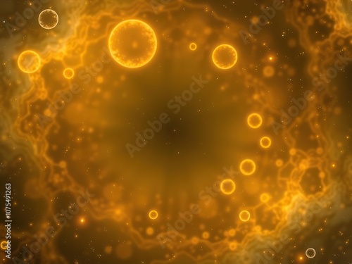 Celestial circles embedded in an amorphous, glowing background, cosmic, dreamy