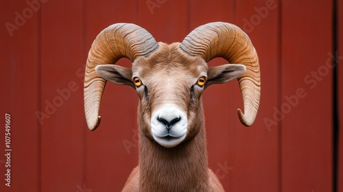 Aries ram with blazing eyes, raw power and boldness