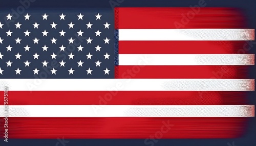  United States of America flag, a flat vector representation of the iconic Stars and Stripes_1(1792)