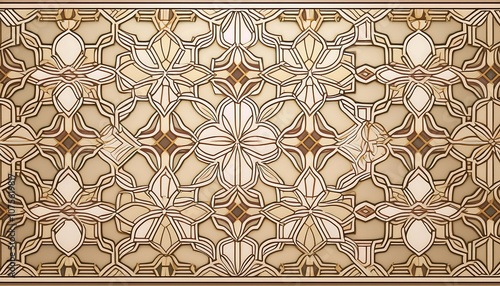  This design features a beige Oriental pattern with repeated geometric arabesque motif and t_1(1750)