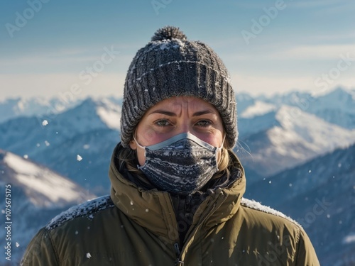 Detailed view of a person's breath visible in cold air