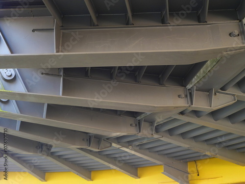 former ferry terminal - steel girder - Beneath the bridge of an abandoned ferry terminal in Sassnitz, a world of steel and rust is revealed. A fascinating glimpse into past industrial times.