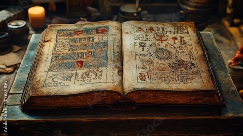 Ancient Grimoire: Mystical Secrets and Arcane Symbols