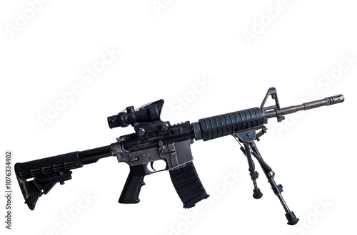 C8 Diemaco carbine with bipod and optical sight