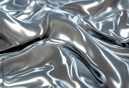 reflective wrinkled metallic swirl foil pattern cloth chrome oil shiny texture lake fluid gradient fashion spectrum artistic neon luxury silver mercury