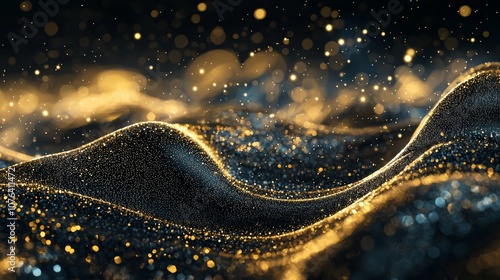 Light strands glowed golden against a black background.