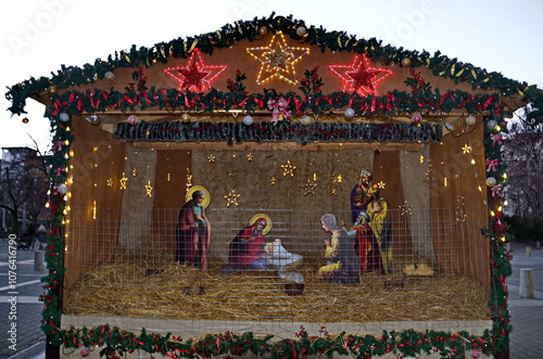 One of the annual options for recreating the Nativity of Christ, when Christians celebrate the birth of Jesus Christ, the Son of God, Sofia, Bulgaria 