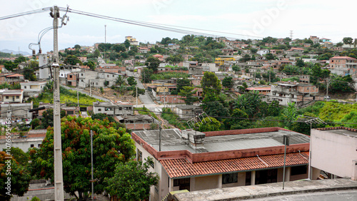 BELO HORIZONTE, BRAZIL: general view of township favelas in the suburb, with innumerable unfinished houses