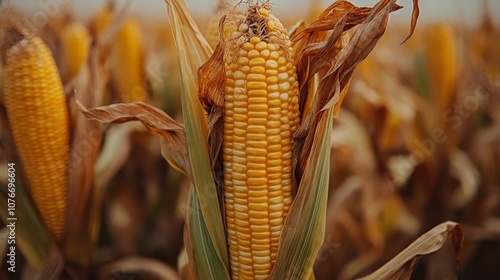 Detail of blighted corn stalk.