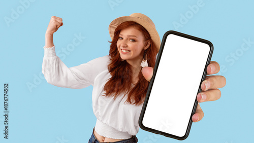 Traveler Girl Posing With Flight Tickets Shaking Fists Happy About Borders Reopening On Pink Studio Background. Panorama