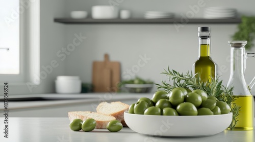 Catchy promotional visual for green olives