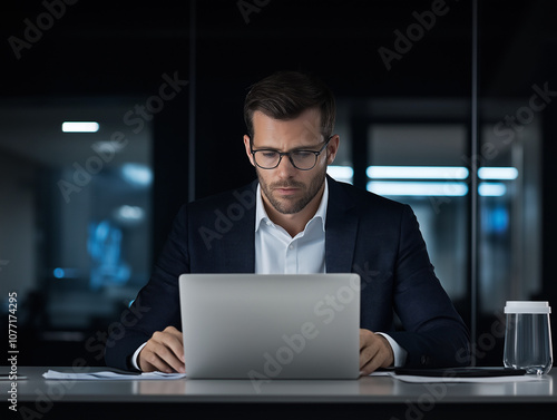 Person typing on a laptop during a meeting