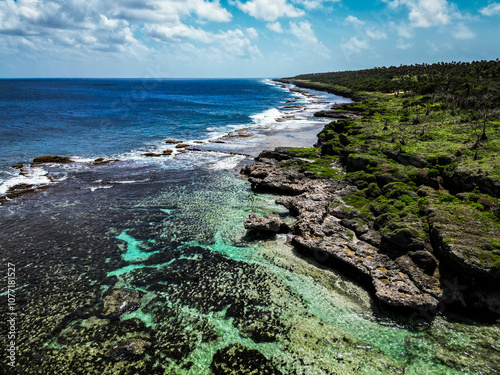 Tongatapu’s blowholes create stunning natural displays, where waves force water through rocky openings, creating dramatic sprays along the coastline.